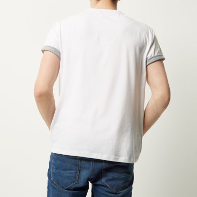 White contrast trim t-shirt